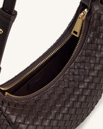 Sharon Woven Crossbody Bag - Coffee Brown