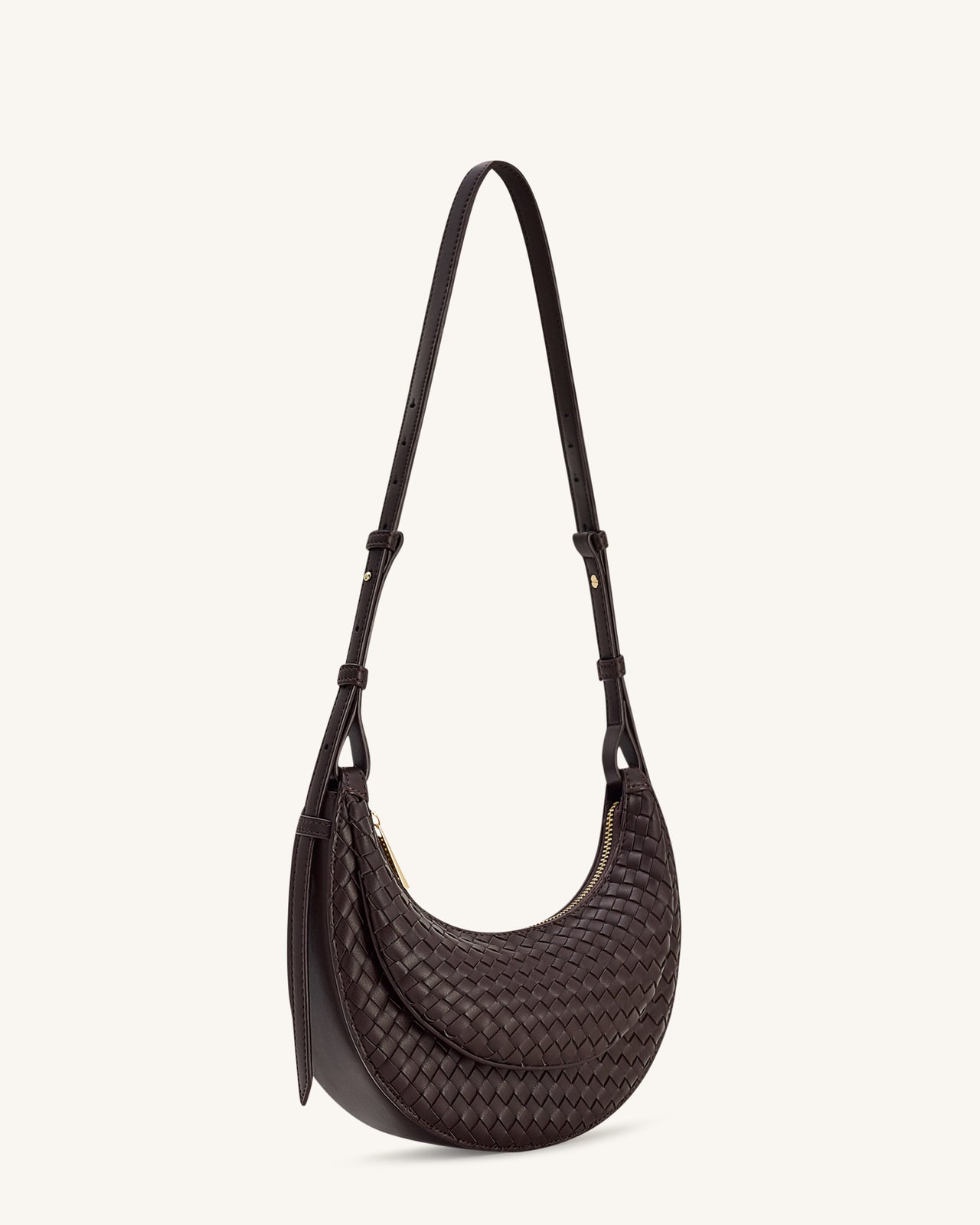 Sharon Woven Crossbody Bag - Coffee Brown