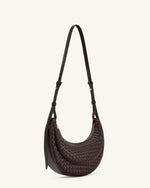 Sharon Woven Crossbody Bag - Coffee Brown
