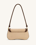 Joy Faux Suede Shoulder Bag - Khaki Brown