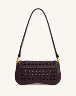 Joy Woven Shoulder Bag - Dark Red