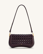 Joy Woven Shoulder Bag - Dark Red