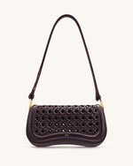 Joy Woven Shoulder Bag - Dark Red