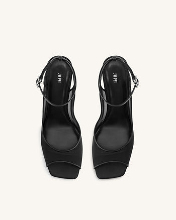 Serenity Open Toe Mesh Slingback Sandals - Black