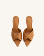 Ellie Braided Sphere Heel Mules - Khaki