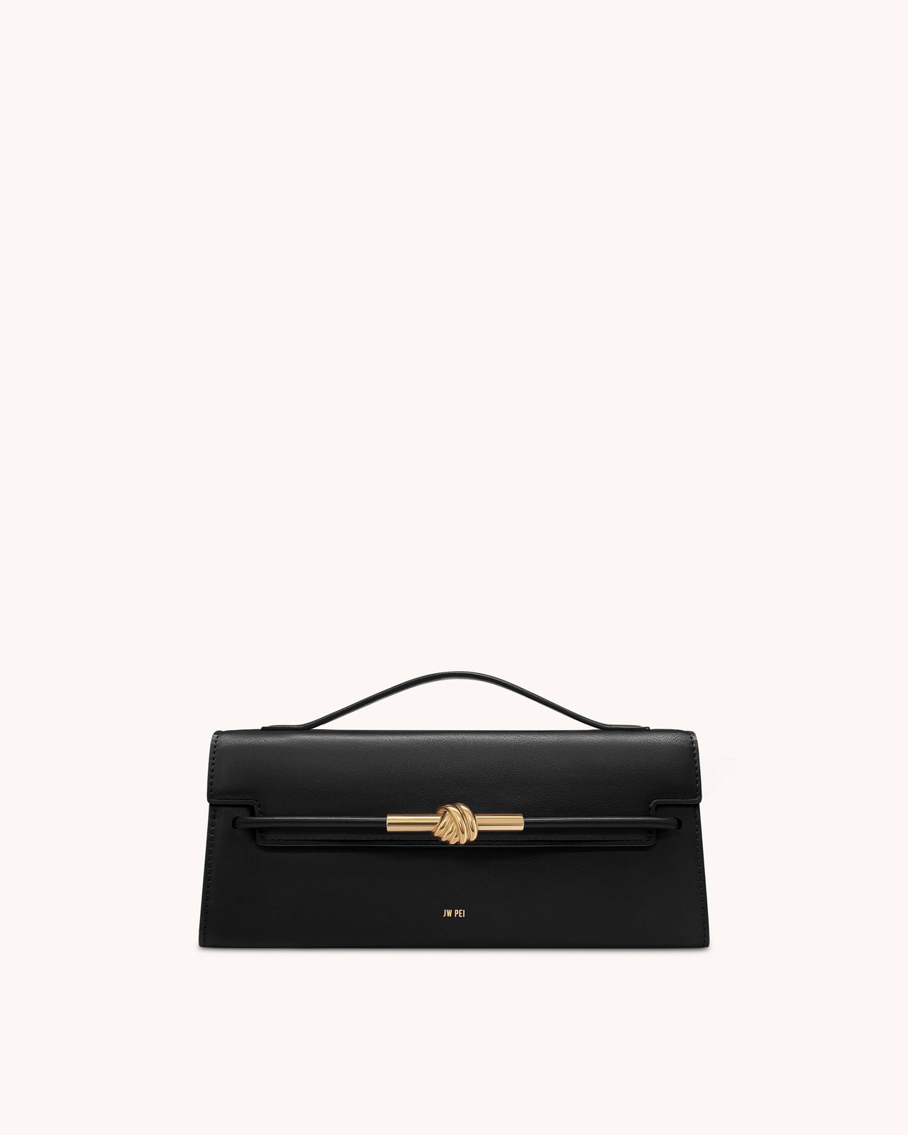 Lena Metal Rope Knot Top Handle Bag - Black