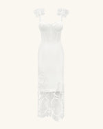Orchid Embroidered Corset Dress - White