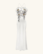 Orchid Embroidered Dress - White/Black
