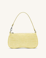 Eva Shoulder Bag - Light Yellow Croc