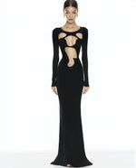 Ava Cutout Bodycon Gown - Black