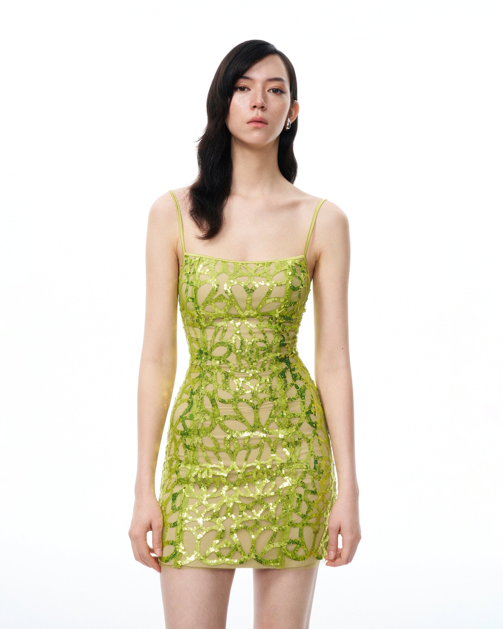 lime green sequin dress Aurelia Sequin Mini dress - Lime Green