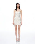 Lysandra 3D Floral Sequin Mini Dress - White