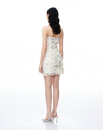 Lysandra 3D Floral Sequin Mini Dress - White