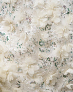 Galadriel 3D Floral Sequin Maxi Dress - White