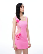 Aurelius 3D Floral Mini Dress - Pink