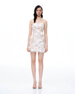Serafina Floral Embroidered Mini Dress - White