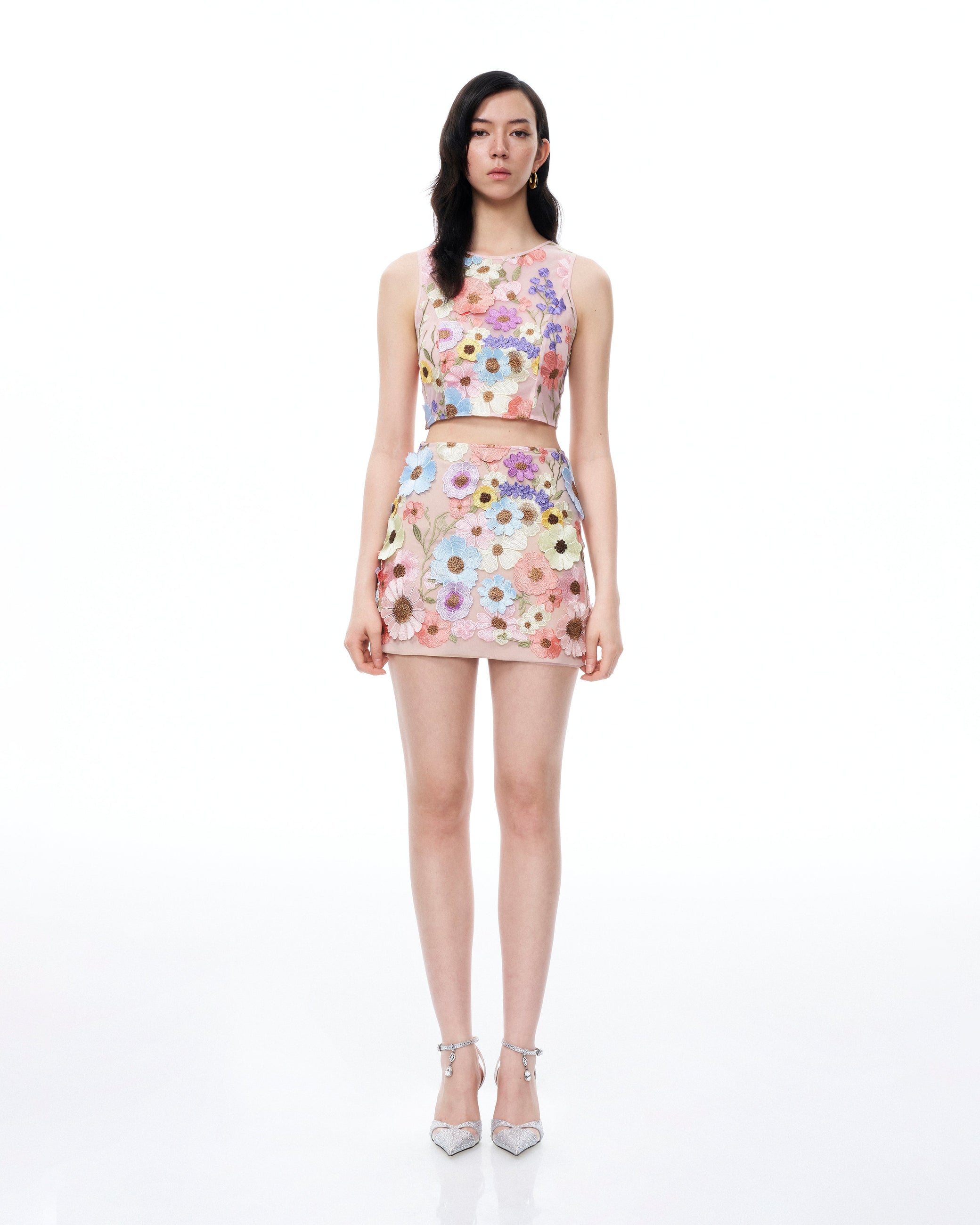 Valentino 3D Floral Embroidered Dress Set - Pastel Multi 14 | UK Valentino 3D Floral Embroidered Dress Set - Pastel Multi 14 | UK