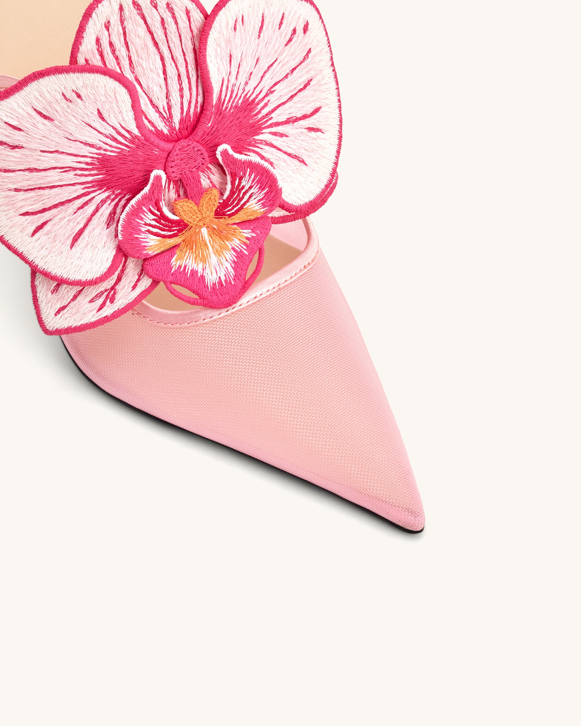 Sofia Orchid Sphere Heel Mules - Pink - JW PEI UK
