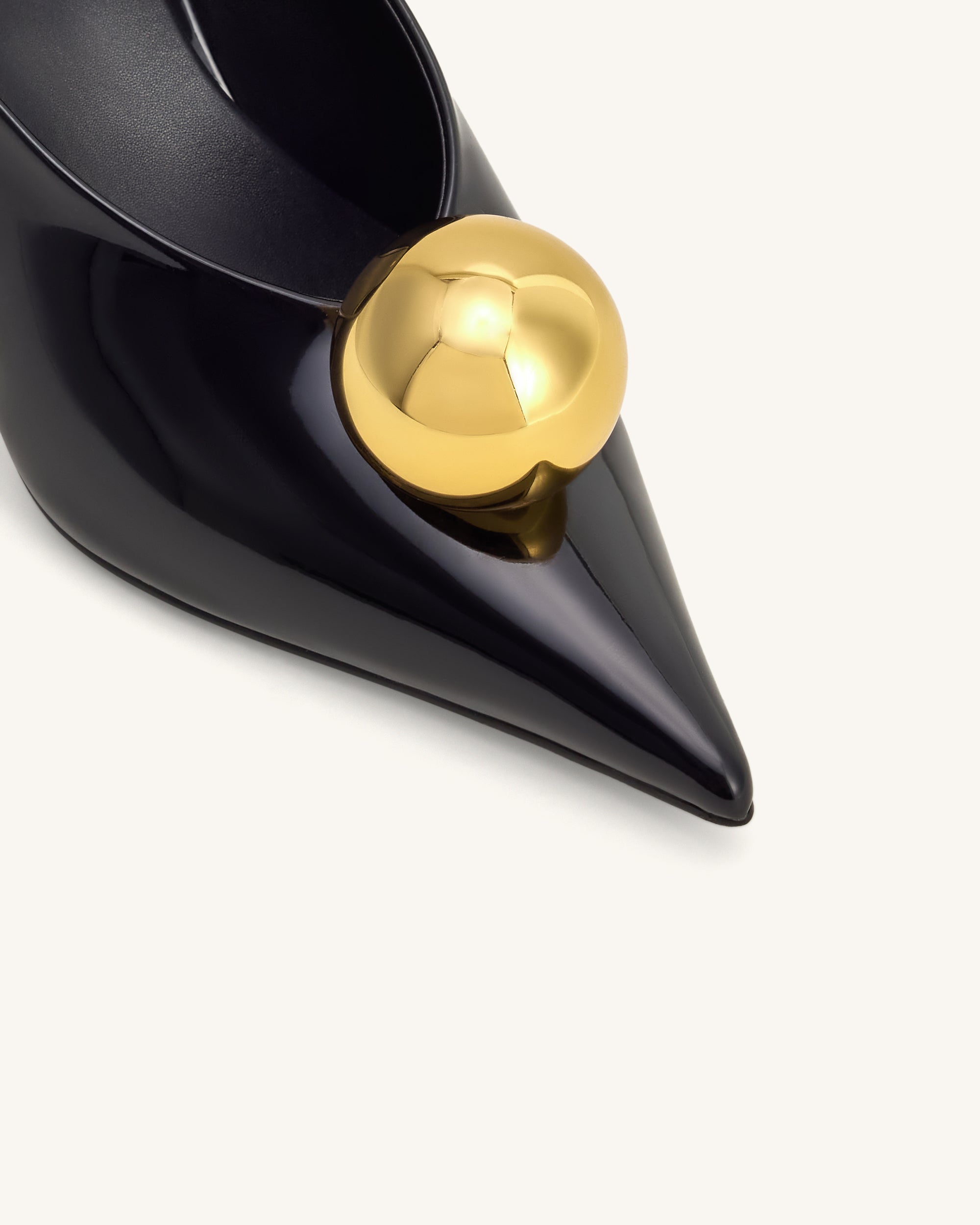 Sofia Angled Vamp Heel Mules - Black & Gold – JW PEI UK