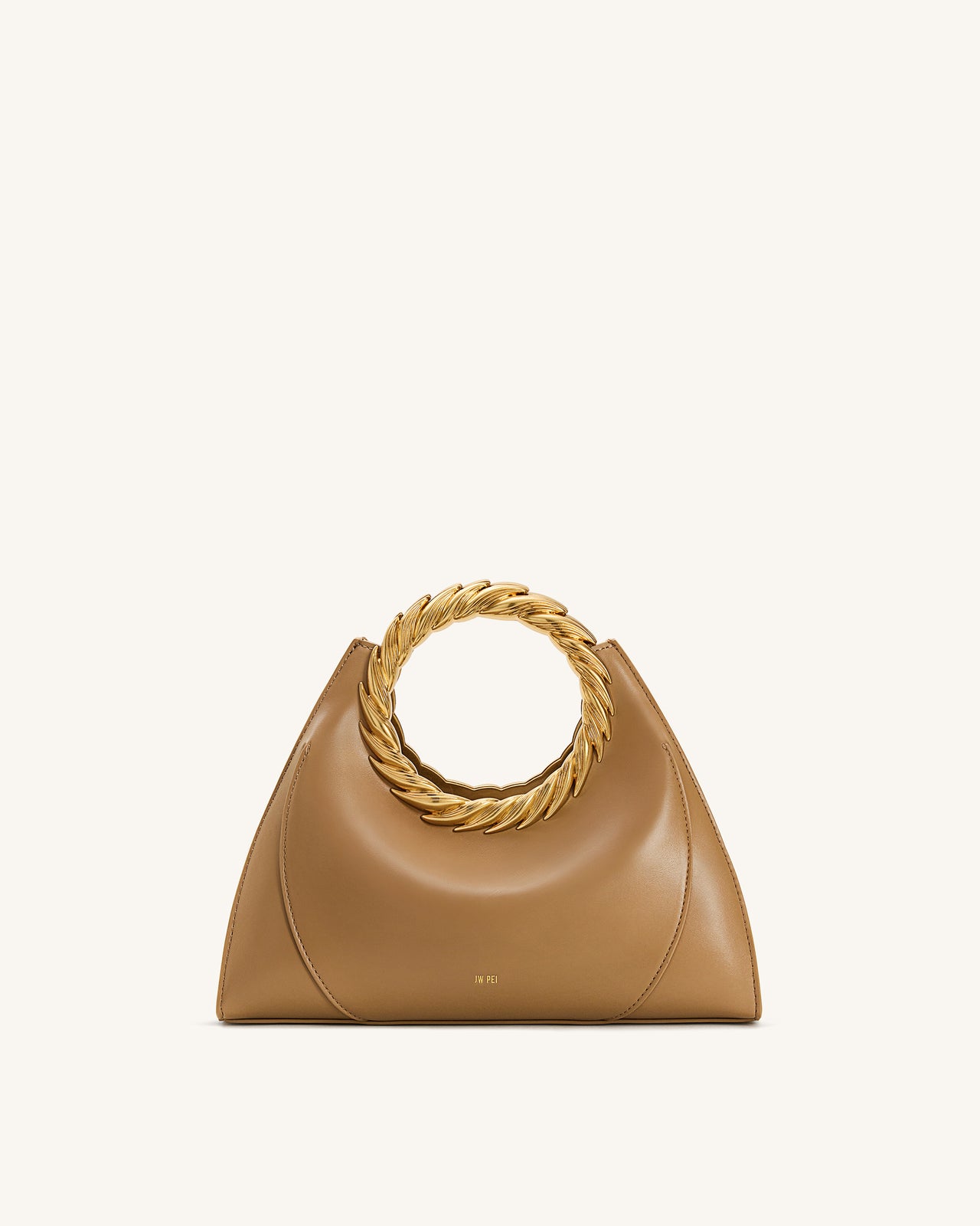 Amiya Leaf Handle Sculpture Bag - Brown