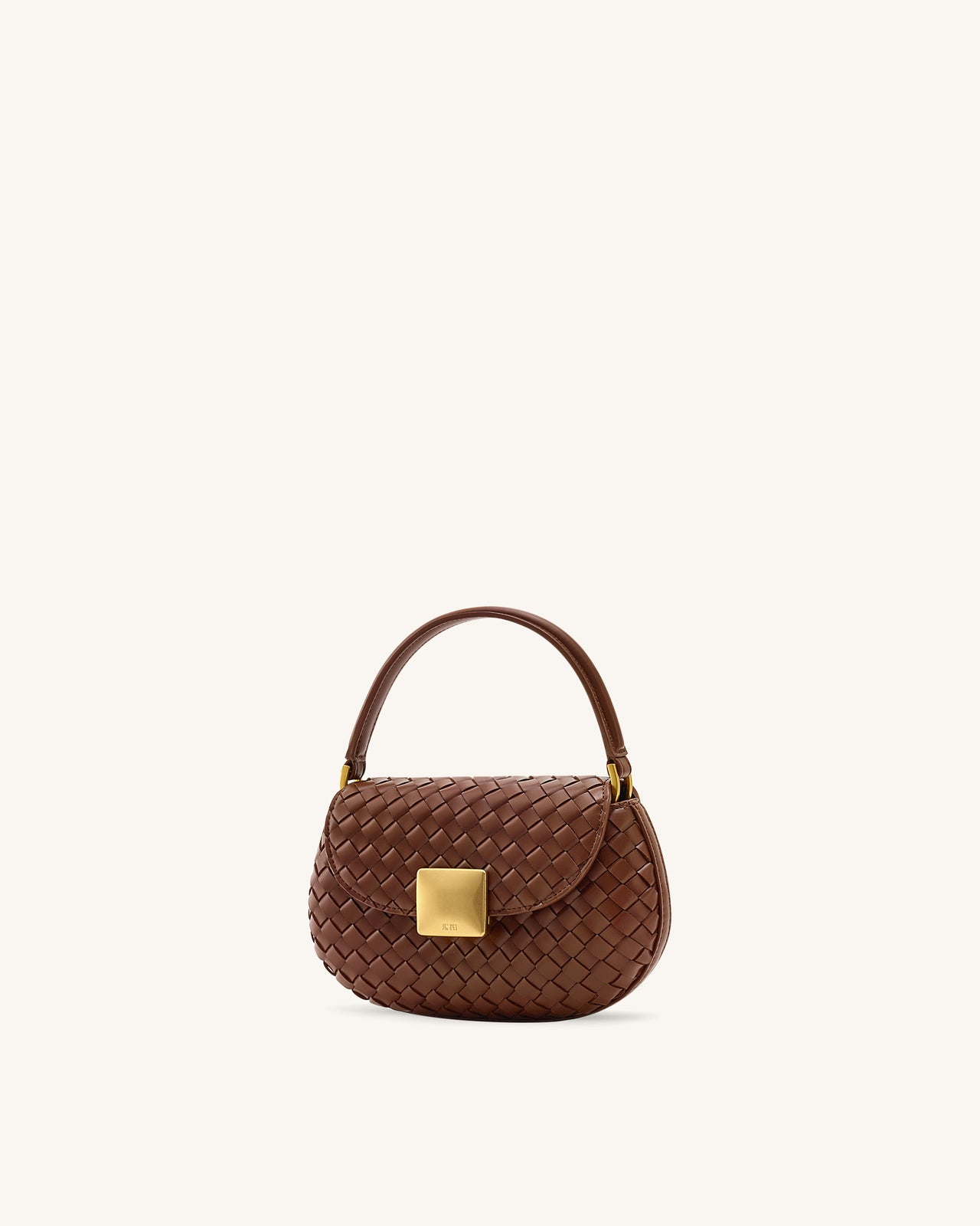Zuri Hand Woven Round Top Handle Bag - Brown
