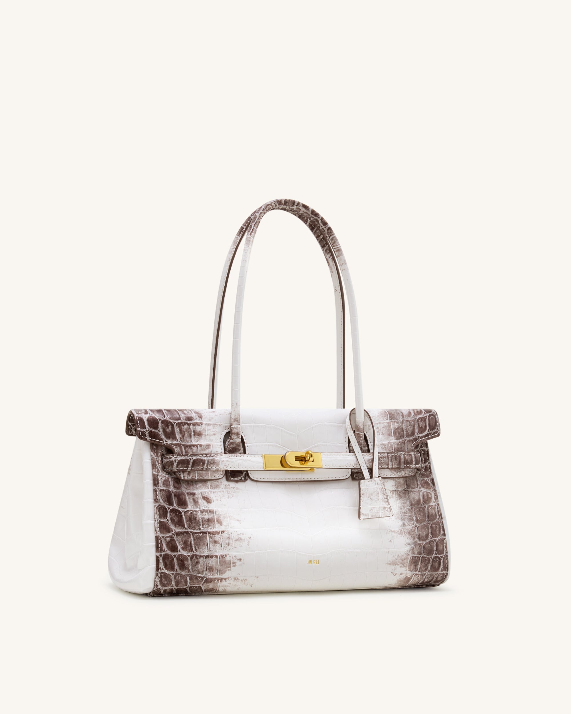 Yara Shoulder Bag - White Croc - JW PEI UK