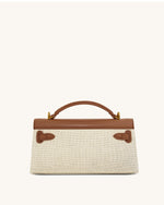 Noor Top Handle Bag - Brown Canvas