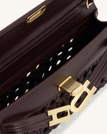 Bria Structured Top Handle Bag - Dark Red