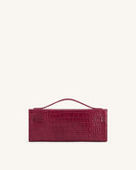 Bria Structured Top Handle Bag - Burgundy Croc