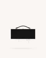 Vera Bead Decoration Rectangular Clutch Bag - Black