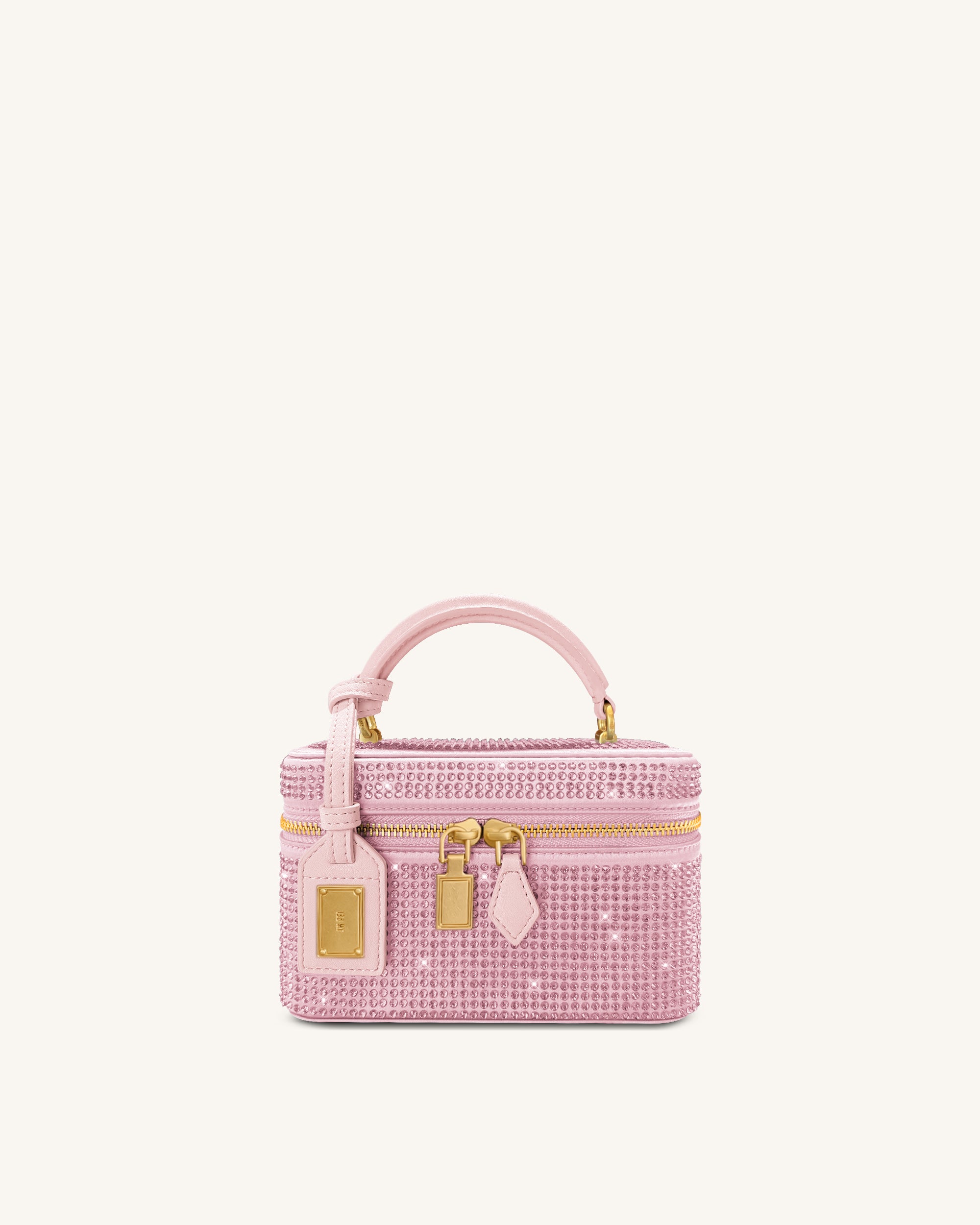 Cleo Artificial Crystal Box Shape Top Handle Bag - Pink - JW PEI UK