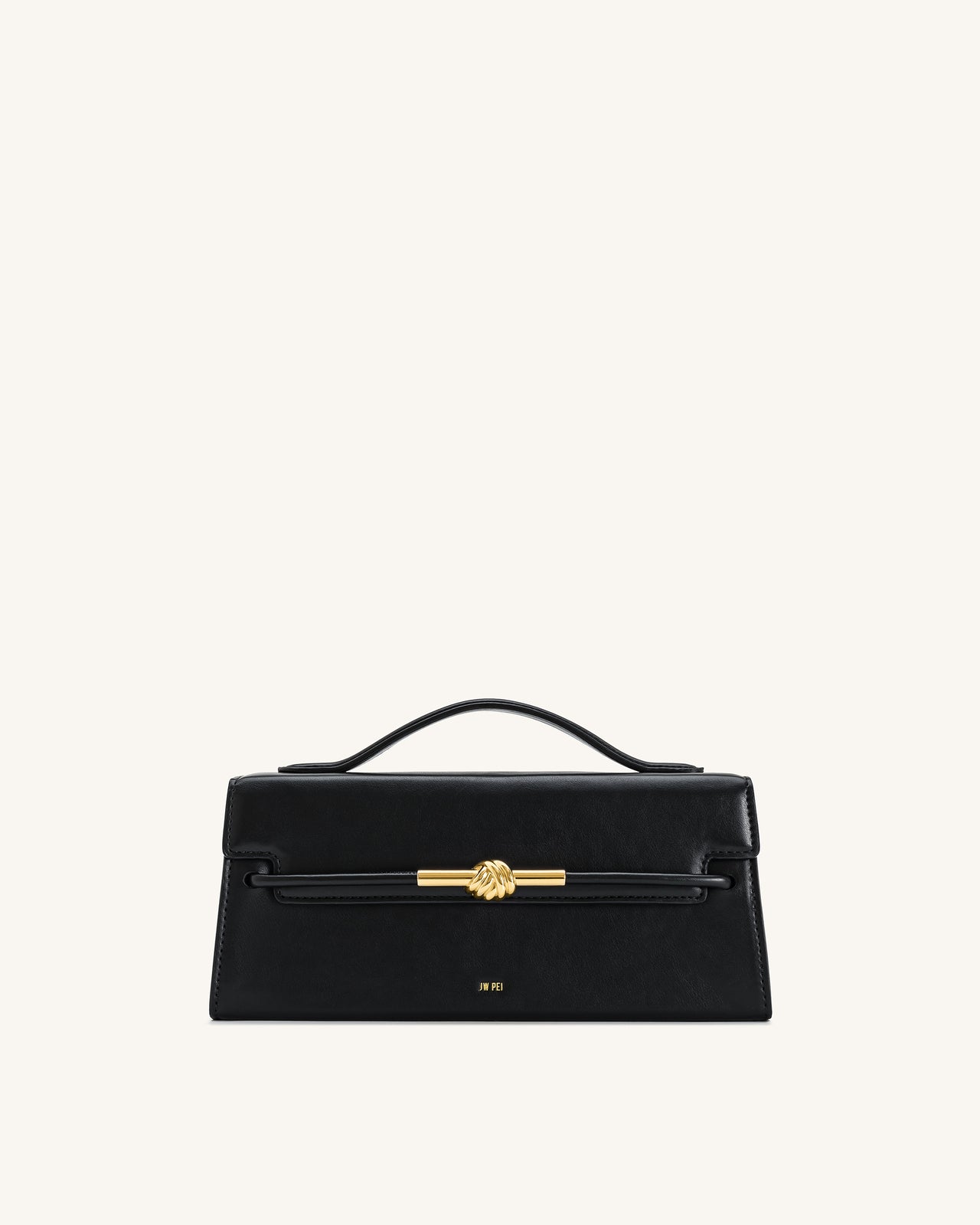 Lena Metal Rope Knot Top Handle Bag - Black