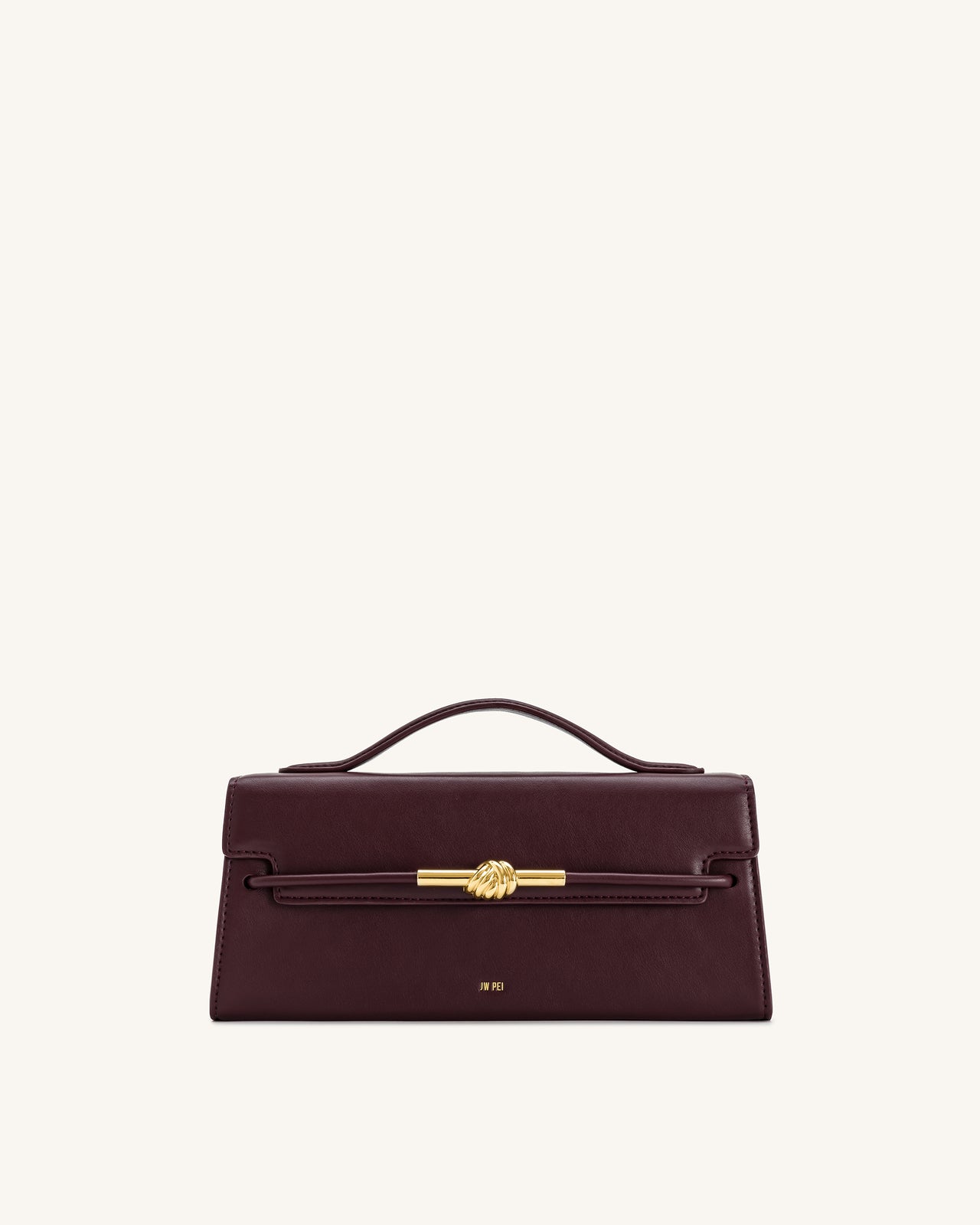 Lena Metal Rope Knot Top Handle Bag - Deep Claret