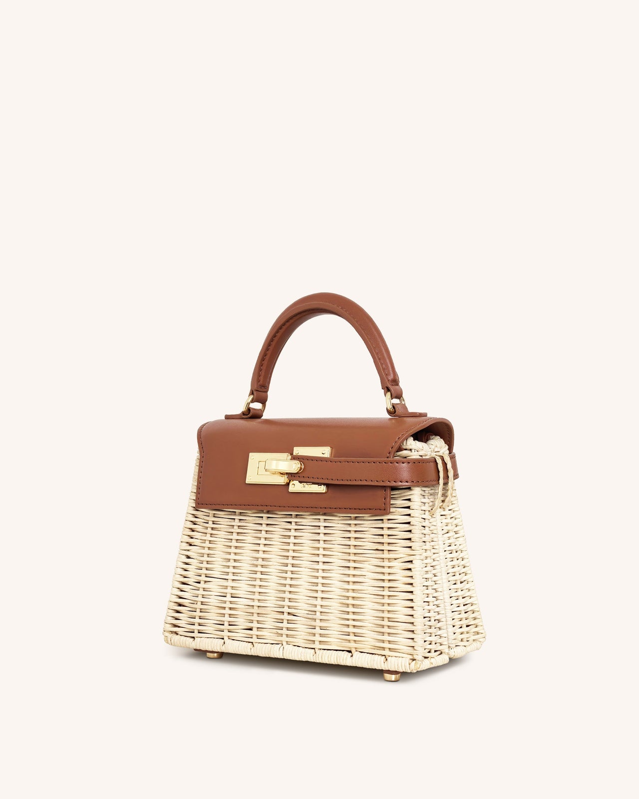 Elise Natural Rattan Weaving  Handbag - Brown Rattan