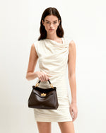 Lucia Classic Top Handbag - Dark Brown