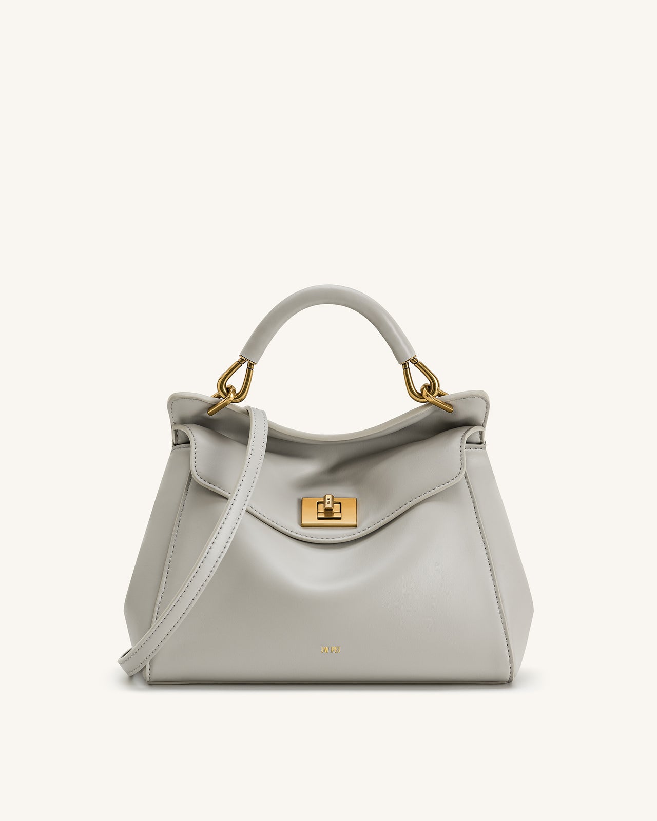Lucia Classic Top Handle Bag - Light Gray