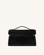Thea Artificial Crystal Top Handle Bag - Black