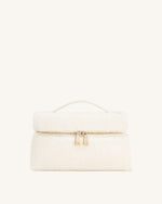 Thea Faux Fur Top Handle Bag - Cream