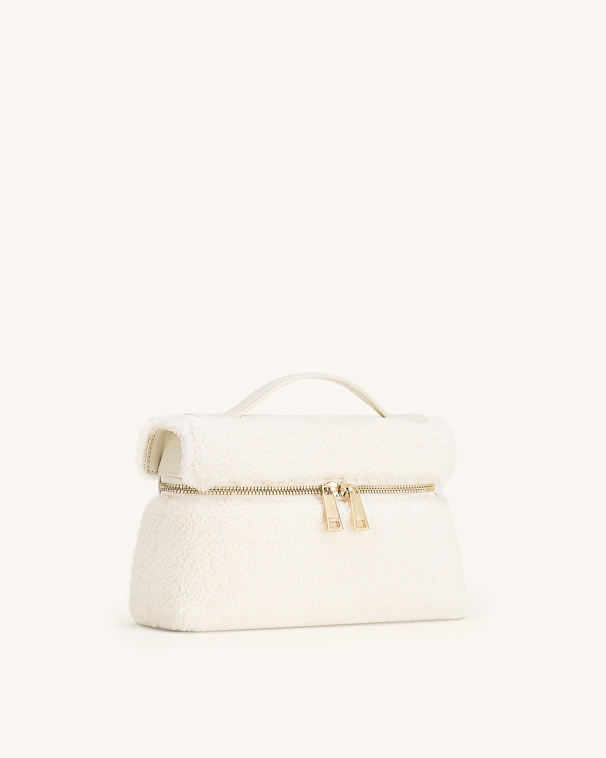 Thea Faux Fur Top Handle Bag - Cream - JW PEI UK