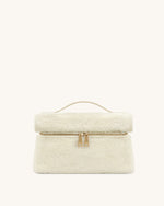 Thea Faux Fur Top Handle Bag - Cream