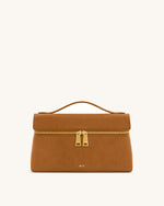 Thea Faux Suede Top Handle Bag - Camel