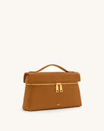 Thea Faux Suede Top Handle Bag - Camel