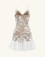 Floral Sling Mini Dress - White