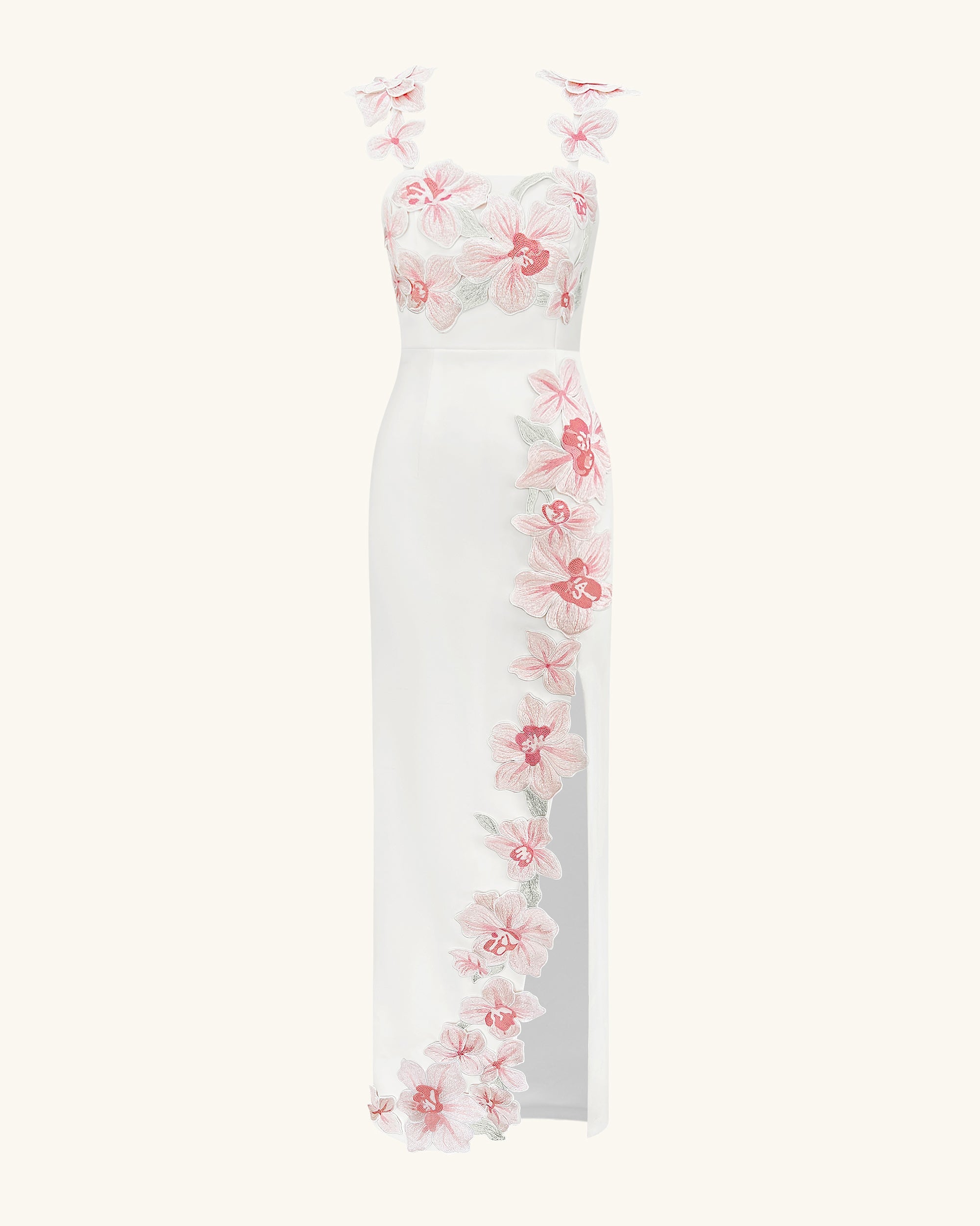 Flower Embroidered Dress - White/Pink 12 | UK Flower Embroidered Dress - White/Pink 12 | UK