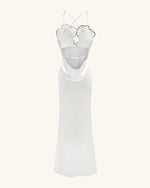 Orchid Embroidered Dress - White/Black