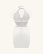 Gabriella Belted Cutout Halter Mini Dress - Ivory