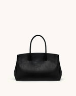 Ziva Metal Lock Decoration Tote Bag - Black