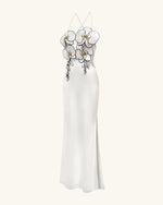 Orchid Embroidered Dress - White/Black