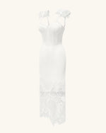 Orchid Embroidered Corset Dress - White