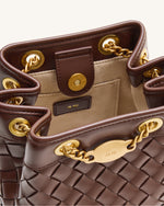 Yara Hand-Woven Bucket Bag - Dark Brown